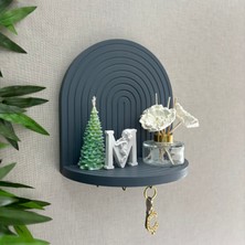 Iskandinav, Bohem Dekoratif Anahtarlık, Duvar Rafı, Duvar Süsü (Hand Made)-Gri