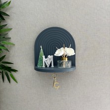 Iskandinav, Bohem Dekoratif Anahtarlık, Duvar Rafı, Duvar Süsü (Hand Made)-Gri