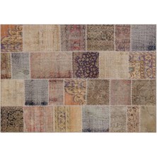 Allmode Modern El Dokuma Patchwork Halı Vintage Detaylı ÖLÇÜ;160 x 230