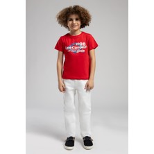 Lee Cooper Bangor Erkek Çocuk %100 Pamuk T-Shirt Kırmızı