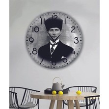 Bilge Tasarım Atatürk Temalı Duvar Saati 35 x 35 cm