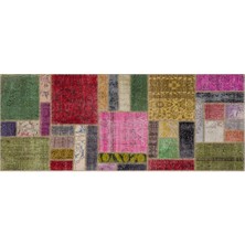 Modern El Dokuma Patchwork Halı Renkli ÖLÇÜ;100X250