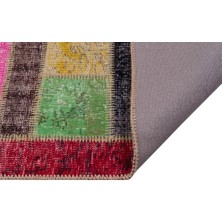 Modern El Dokuma Patchwork Halı Renkli ÖLÇÜ;100X250