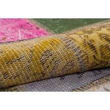 Modern El Dokuma Patchwork Halı Renkli ÖLÇÜ;100X250
