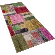 Modern El Dokuma Patchwork Halı Renkli ÖLÇÜ;100X250