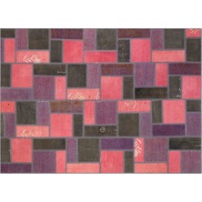 Allmode Modern El Dokuma Patchwork Halı Pembe ÖLÇÜ;170 x 235