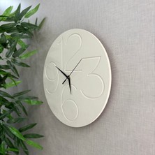 Rakamlı Dekoratif, Modern, Spor Duvar Saati ( Hand Made ) 34X34CM - Bej