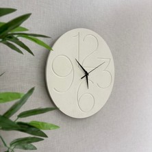 Rakamlı Dekoratif, Modern, Spor Duvar Saati ( Hand Made ) 34X34CM - Bej