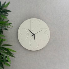 Rakamlı Dekoratif, Modern, Spor Duvar Saati ( Hand Made ) 34X34CM - Bej