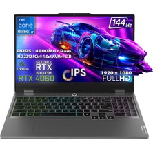 Lenovo Loq 15IRX9 Intel Core I7 13650HX 64GB 2tb SSD Rtx 4060 (115W) 15.6" 100% Srgb 144Hz Fhd IPS Panel Freedos Taşınabilir Bilgisayar 83DV011GTR P12
