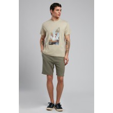 Lee Cooper Montay Erkek O Yaka T-Shirt Bej