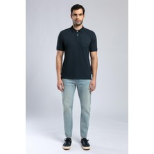 Lee Cooper Rolan Erkek %100 Pamuk Polo Yaka T-Shirt Lacivert