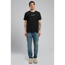 Lee Cooper Maxwell Erkek %100 Pamuk O Yaka T-Shirt Siyah