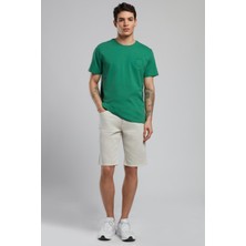 Lee Cooper Codrin Erkek %100 Pamuk O Yaka T-Shirt Yeşil