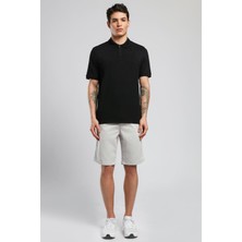 Lee Cooper Twins Erkek %100 Pamuk Polo Yaka T-Shirt Siyah