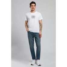Lee Cooper Bart Erkek %100 Pamuk O Yaka T-Shirt Beyaz