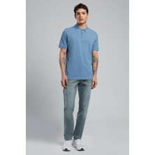 Lee Cooper Twins Erkek %100 Pamuk Polo Yaka T-Shirt Açık Mavi
