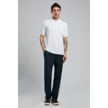 Lee Cooper Rolan Erkek %100 Pamuk Polo Yaka T-Shirt Beyaz