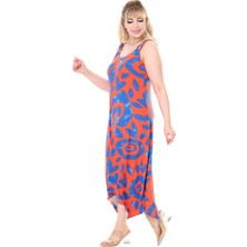 Melsay Butik Askılı V Yaka Pembe Nazar Desen Elbise