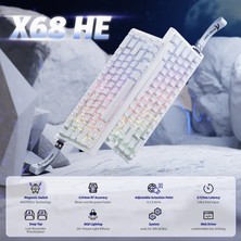 Miaxtreme Attack Shark X68HE Rapid Trigger 0.125MS Manyatik Switch Rgb App Uygulamalı Gaming Oyuncu Klavye