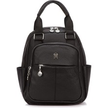 Kadın Siyah Deri Monica Sırt Çantası NEWPOLO309