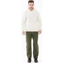 2AS Oliver Erkek Kapüşonlu Sıfır Yaka Sweatshirt Beyaz