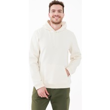 2AS Oliver Erkek Kapüşonlu Sıfır Yaka Sweatshirt Beyaz