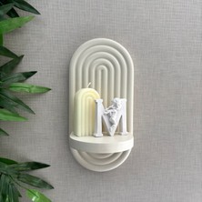 Merkare Bohem Model, Küçük Boy 30 x 15 cm , Özel Dokulu Tasarım Dekoratif Duvar Rafı (Hand Made)