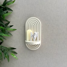 Merkare Bohem Model, Küçük Boy 30 x 15 cm , Özel Dokulu Tasarım Dekoratif Duvar Rafı (Hand Made)