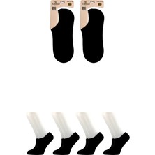 Kardeşler Çorap Kadın Siyah Görünmez Sneakers Çorap 4'Lü Paket
