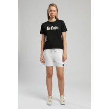 Lee Cooper Londonlogo Kadın %100 Pamuk O Yaka T-Shirt Siyah