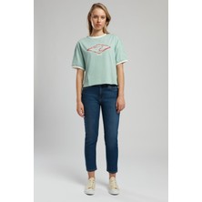 Lee Cooper Emilia Kadın %100 Pamuk O Yaka T-Shirt Mint