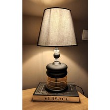 Bouble Siyah Taşlı Cam Abajur Masa Lambası Siyah Şapka Salon Yatak Odası Abajur