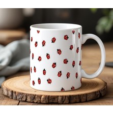 BB Design Uğurböceği Tasarımlı Beyaz Seramik Baskılı Kupa Bardak 330 ml