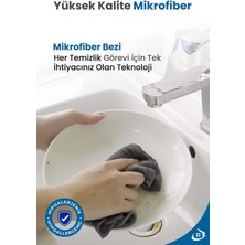 Pella Classic 3'lü Mikrofiber Araba, Cam, Mutfak Temizlik Bezi, Gri (40 cm x 40 Cm)