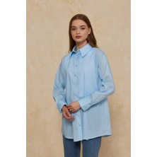 Merve Gültekin Çizgili Basic Poplin Gömlek