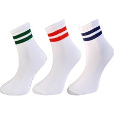 Drl Socks 6'lı Paket -  (Kadın/erkek) 6 Farklı Renkte Çemberi ile Günlük- Kolej -Tenis Çorabı