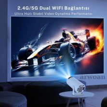 Taşınabilir Android Projeksiyon En Güncel Versiyon Wifi Destekli Akıllı Sinema Projektör Ultra Hd