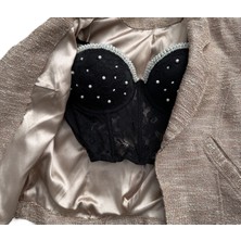 Akasha Design El Işlemesi Inci Detaylı Korseli Bustiyer