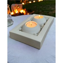 El Yapımı 2'li Beton Mumluk Özel Hediyelik Set