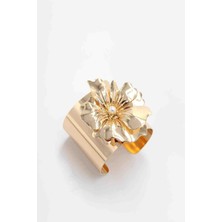 Shesra Inci Taş Detaylı Çiçek Model Kelepçe