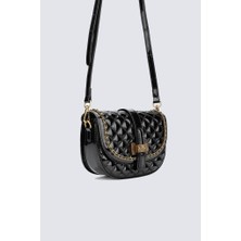 Kriste Bell Siyah Rugan Postacı Kadın Çanta