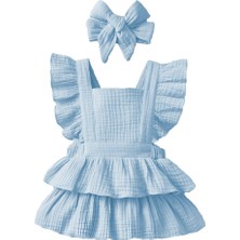 Kız Bebek ve Çocuk Müslin Fırfırlı Yazlık Elbise
