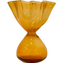 Marbelle Amber Boğumlu Cam Vazo Küçük