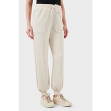 Ea7 Streç Modal Karışımlı Relaxed Fit Yüksek Bel Ribanalı Paça Jogger Pantolon Bayan Pantolon 7W000193 AF12643 U1112