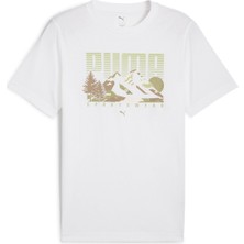 Puma GRAPHICS Mountain Tee Beyaz Erkek Kısa Kol T-Shirt