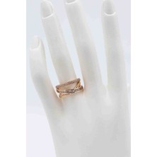 Glare Jewellery Shesra Çapraz Model Taşlı Vip Yüzük