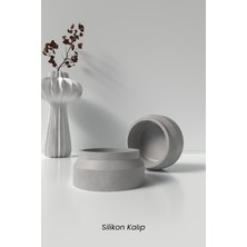 Minimal Beton Saksı ve Mumluk Silikon Kalıp K15 - Dekoratif Beton Mumluk Kalıbı K15