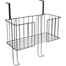 Dekoratif Asılabilir Kapı Arkası Ütü ve Ütü Masası Askılığı Siyah -Yer Tasarrufu Ütü Dekoru