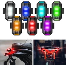 2 Adet Motosiklet Drone Bisiklet Otomotiv Şarjlı Kablosuz Mini LED Lamba Cakarlı 7 Renk Flaşlı